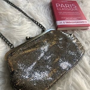 Sparkly blingy Express silver evening bag / purse